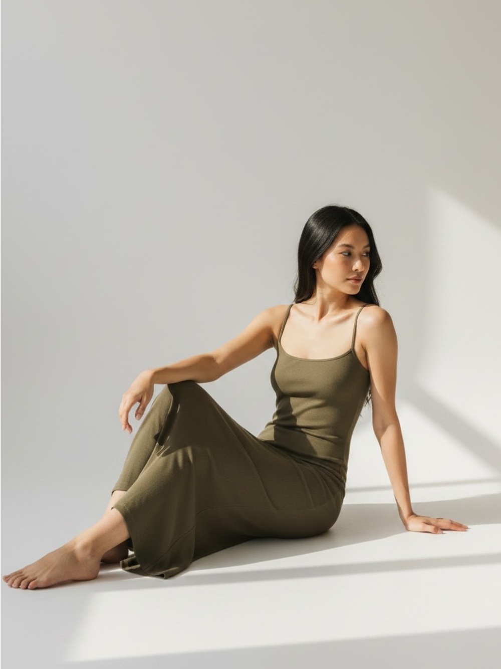 NWT SKIMS Soft Lounge Long Slip Maxi Dress Oak Large